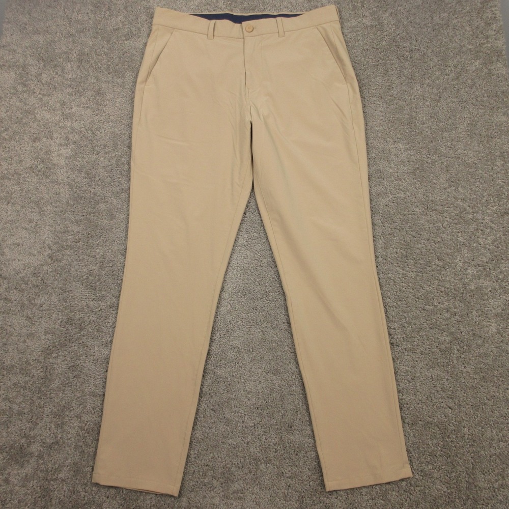 Mizzen+Main Pants Mens 35x32 Beige Helmsman Slim Performance Chinos Golf Stretch